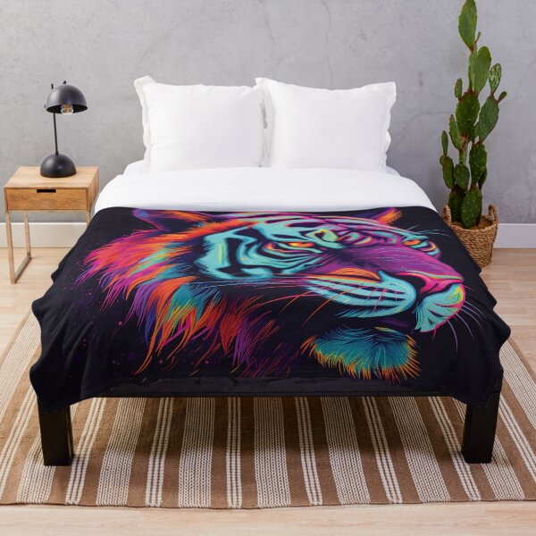Item preview, Vibrant Neon Tiger Art | Eye-Catching Wildlife Design designed and sold by PopPopGfx.