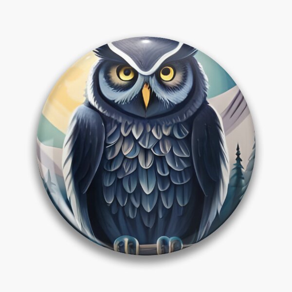 Item preview, Owl Bird Night Moon Water Color Nature Wildlife Art designed and sold by PixelCraving.