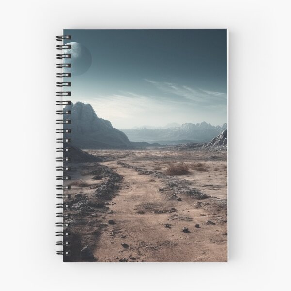 Item preview, Alien Desert Landscape with Moonlit Sky - Digital Art in Nikon D750 Style - Sci-fi Dreamscape Wall Art" designed and sold by stateofhuman.