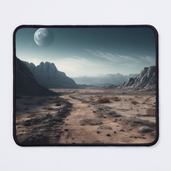 Item preview, Alien Desert Landscape with Moonlit Sky - Digital Art in Nikon D750 Style - Sci-fi Dreamscape Wall Art" designed and sold by stateofhuman.