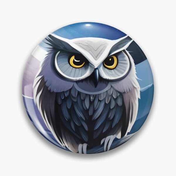 Item preview, Owl Bird Night Moon Water Color Nature Wildlife Art designed and sold by PixelCraving.