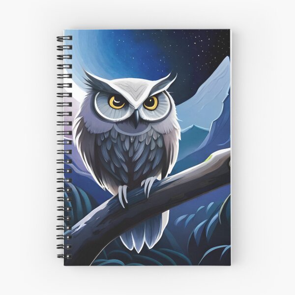Item preview, Owl Bird Night Moon Water Color Nature Wildlife Art designed and sold by PixelCraving.