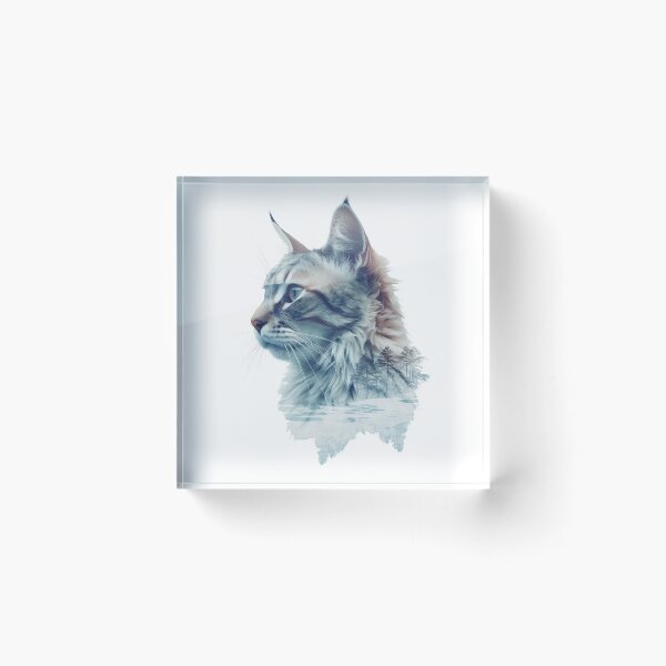 Item preview, Double Exposure Cyan Cat designed and sold by Splargo Digital Prints.