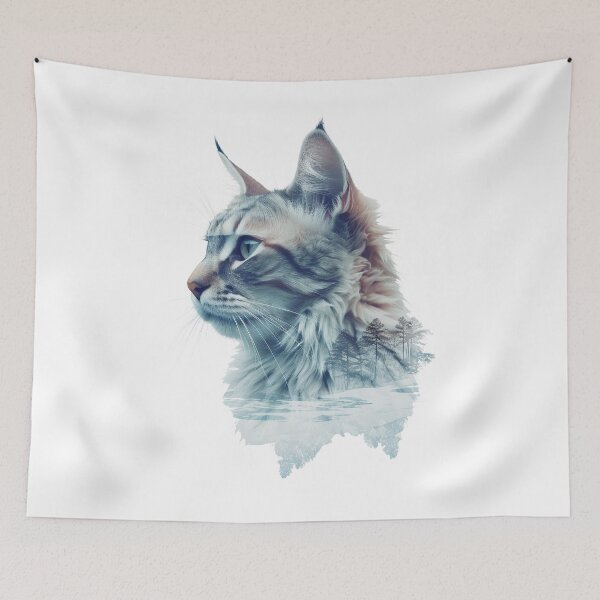 Item preview, Double Exposure Cyan Cat designed and sold by Splargo Digital Prints.