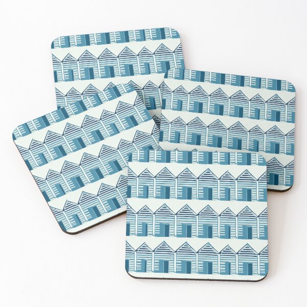 Item preview, Blue Beach Huts Pattern designed and sold by SamJanner.