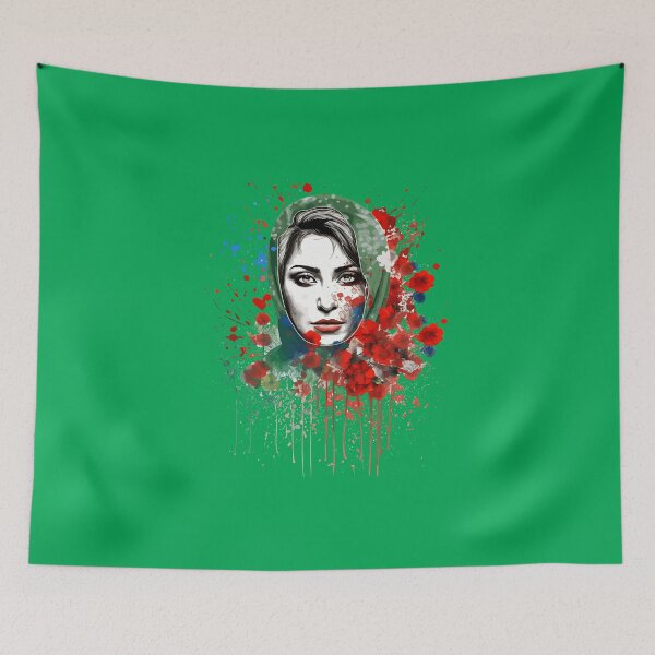 Aperçu de l'œuvre Illustration florale - Trash Polka Inspired - Femme libanaise créée et vendue par brindled.