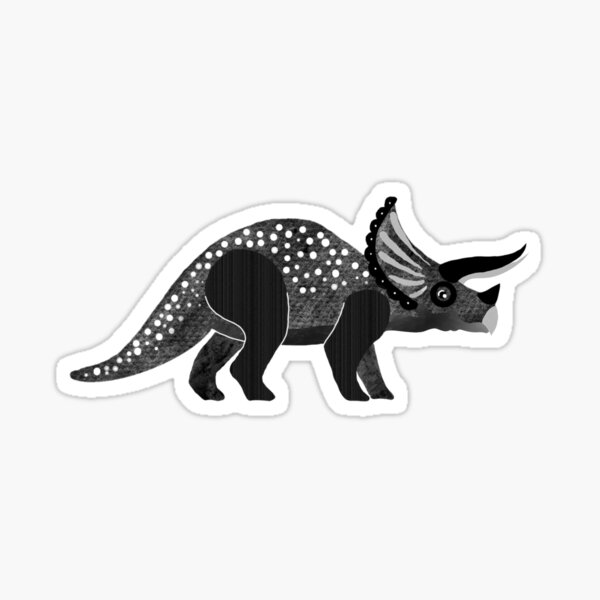 Herbivore Dinosaurs Black and White on Neutral Beige Sticker