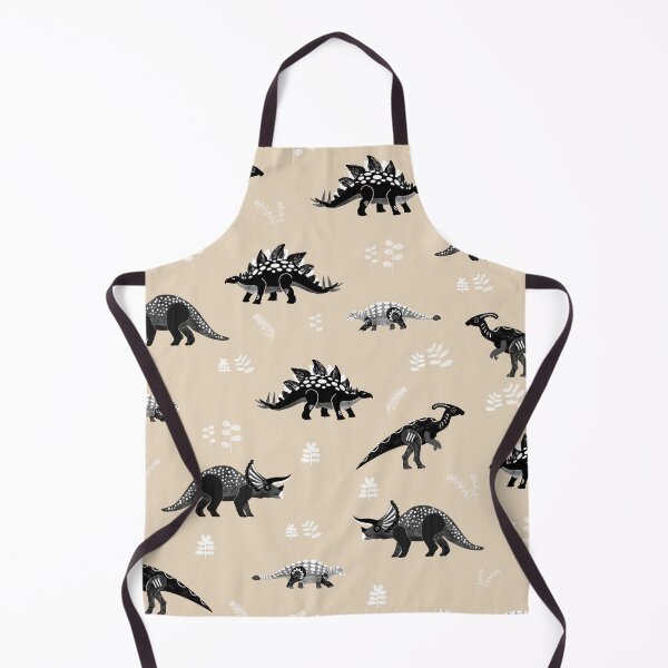 Item preview, Herbivore Dinosaurs Black and White on Neutral Beige designed and sold by Brittany Lane Allen.