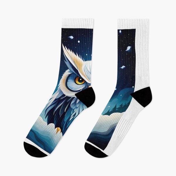 Item preview, Owl Bird Night Moon Water Color Nature Wildlife Art designed and sold by PixelCraving.