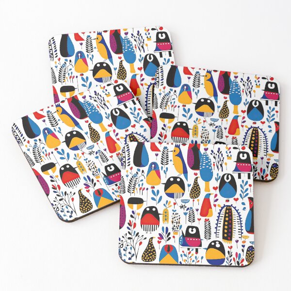 Item preview, Colorful Penguin And Birds Abstract Pattern designed and sold by Wonder Of Light.