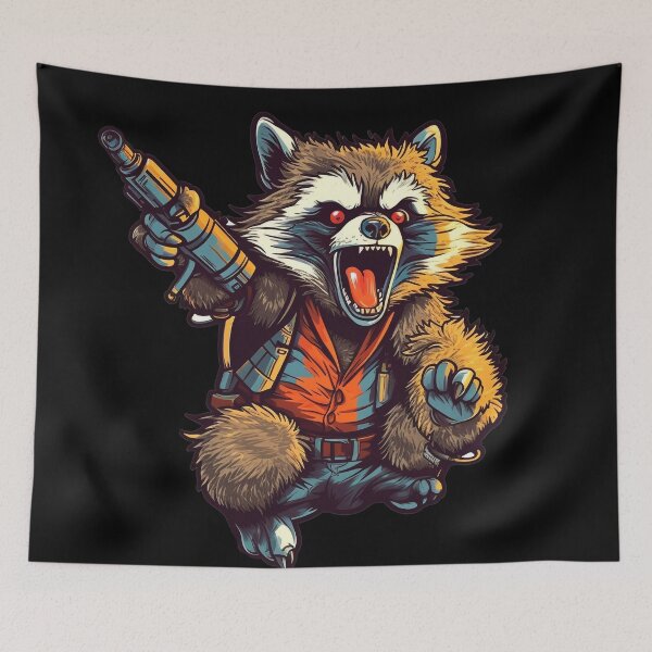 Item preview, Crazy Racoon Scientist With Lil Racoon Uzi designed and sold by NapNapSleeper.