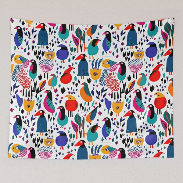 Item preview, Colorful Penguin And Birds Abstract Pattern designed and sold by Wonder Of Light.