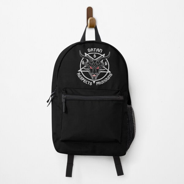 Vista previa del artículo con la obra «Camiseta con bandera transgénero y pentagrama que Satanás respeta los pronombres», diseñado y vendido por SESEBT.