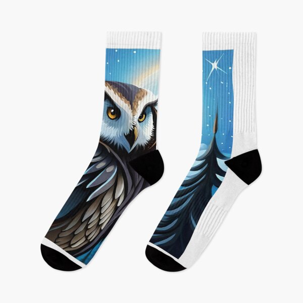 Item preview, Owl Bird Night Moon Water Color Nature Wildlife Art designed and sold by PixelCraving.