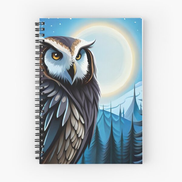 Item preview, Owl Bird Night Moon Water Color Nature Wildlife Art designed and sold by PixelCraving.