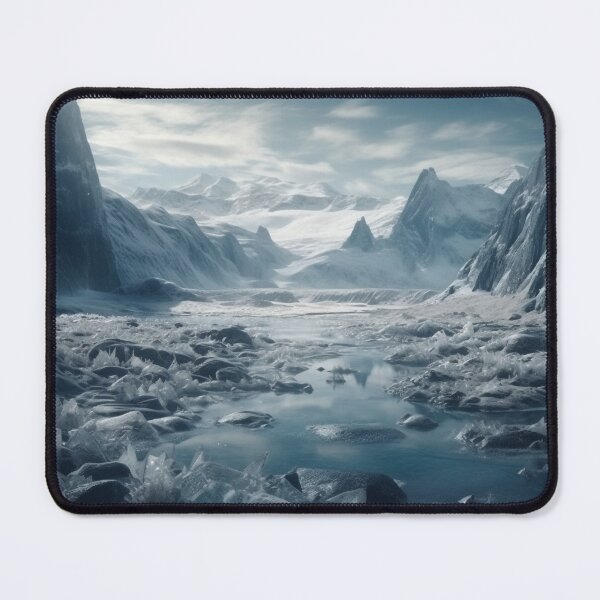 Item preview, Hyper-Realistic Sci-Fi Ice World: UHD Digital Art of a Snow-Covered Landscape designed and sold by stateofhuman.