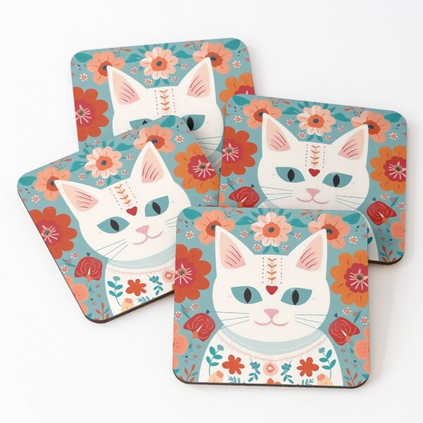 Item preview, Frida Kahlo cat designed and sold by Nowshin Tasnim.