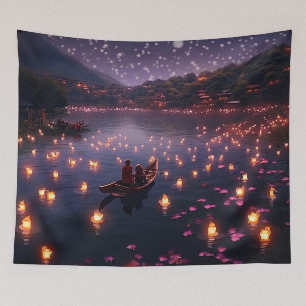 Item preview, Lanterns in and above lake designed and sold by zand-n-zive.