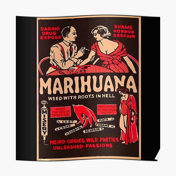 Marihuana - roots in hell -  anti marijuana dope campaign propaganda poster Poster