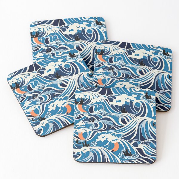 Item preview, Colorful Penguins And Waves Abstract Pattern designed and sold by Wonder Of Light.