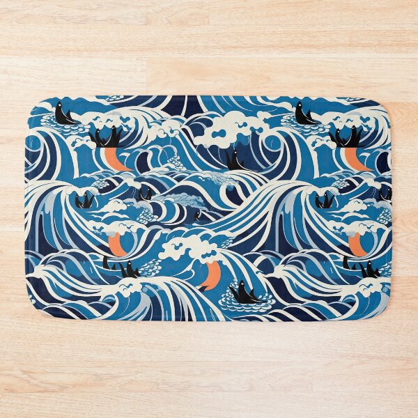 Item preview, Colorful Penguins And Waves Abstract Pattern designed and sold by Wonder Of Light.
