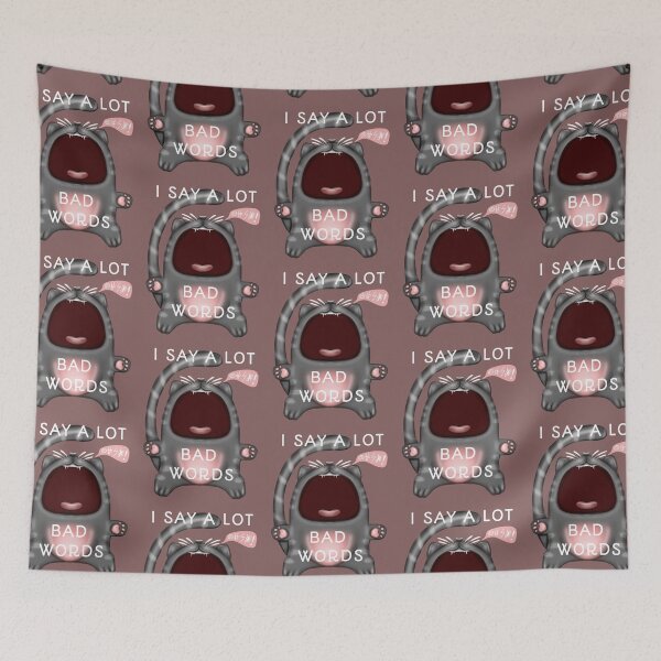 Item preview, I SAY A LOT OF BAD WORDS FUNNY CAT designed and sold by La Loca.