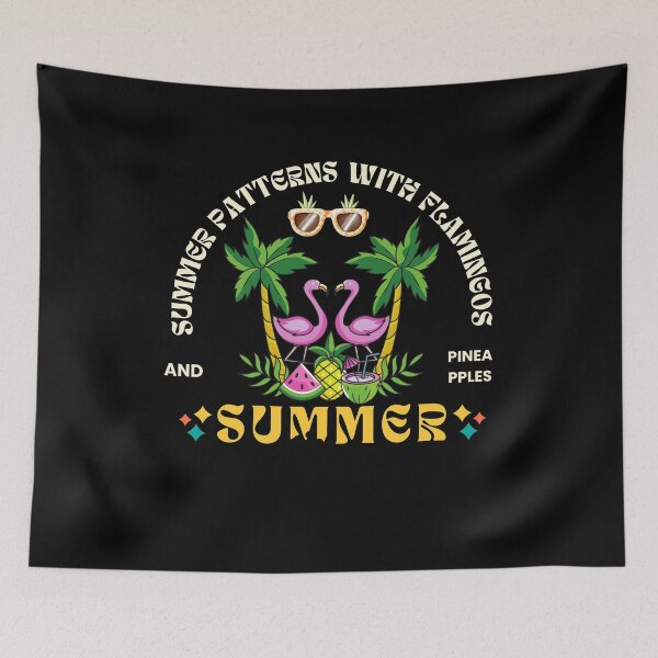 Item preview, Summer Patterns With Flamingos And Pineapples designed and sold by Aarab shope ⭐⭐⭐⭐⭐.