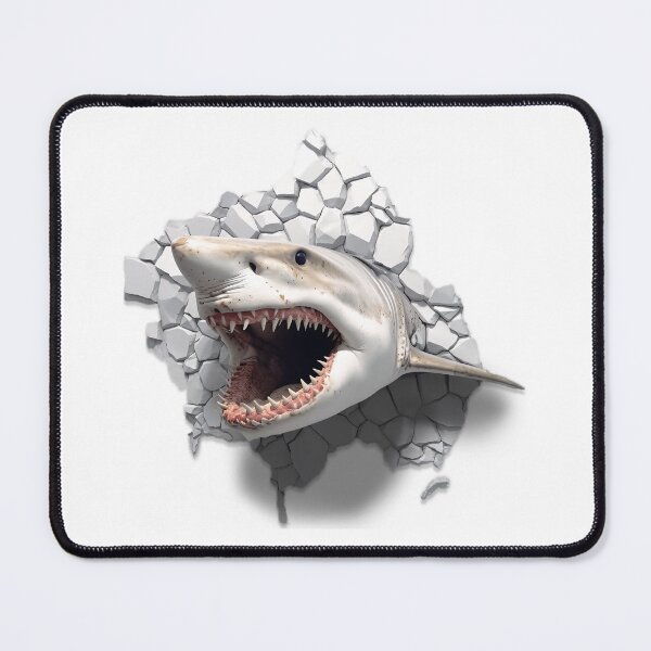 Artikelvorschau, shark breaks trough wall - Different logo size, position? Email me - entworfen und verkauft von Picture-Art.