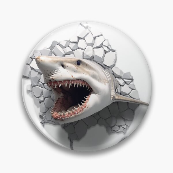 Artikelvorschau, shark breaks trough wall - Different logo size, position? Email me - entworfen und verkauft von Picture-Art.