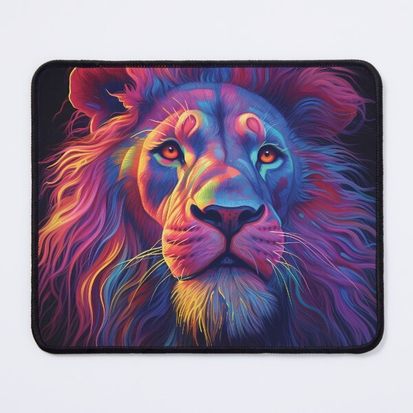 Item preview, Neon-Colored Lion | Striking Digital Art Print | Vibrant and Lively designed and sold by PopPopGfx.