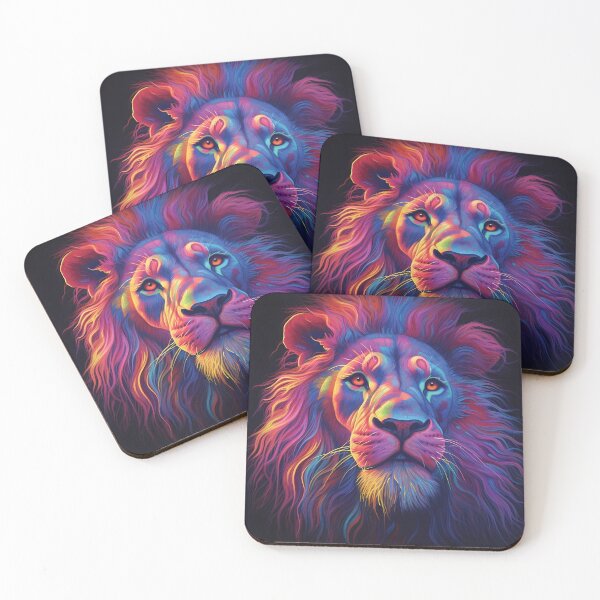 Item preview, Neon-Colored Lion | Striking Digital Art Print | Vibrant and Lively designed and sold by PopPopGfx.