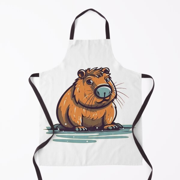 Item preview, Fluffy cute capybara cartoon logo designed and sold by KristinaNEL.