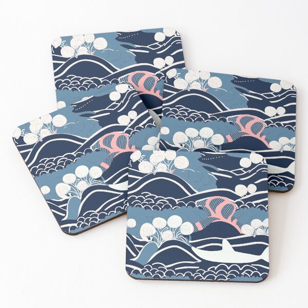 Item preview, Colorful Whales And Waves Abstract Pattern designed and sold by Wonder Of Light.