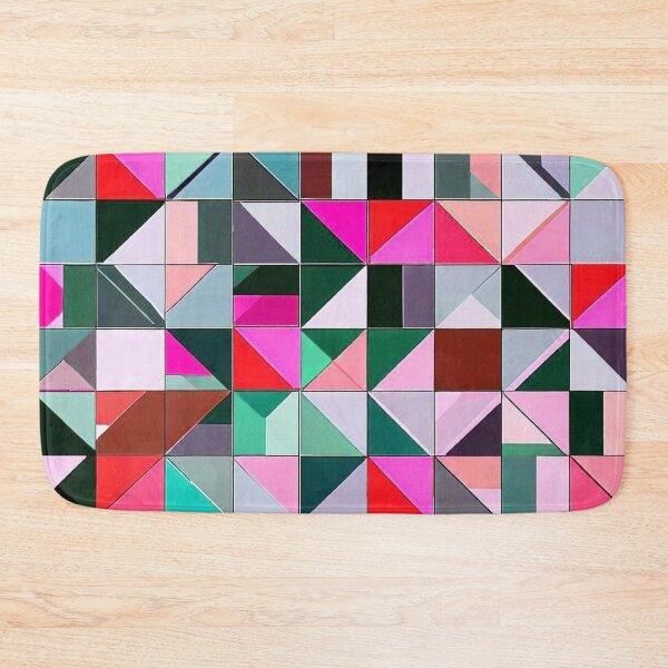 Item preview, Abstraction board with colorful geometric figures squares and triangles in red shade  designed and sold by JaroDesign2023.