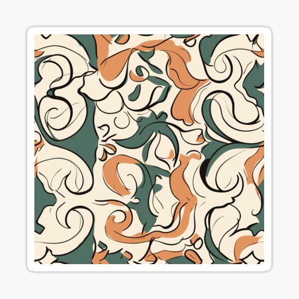 Curly Pastel Abstract Pattern Sticker