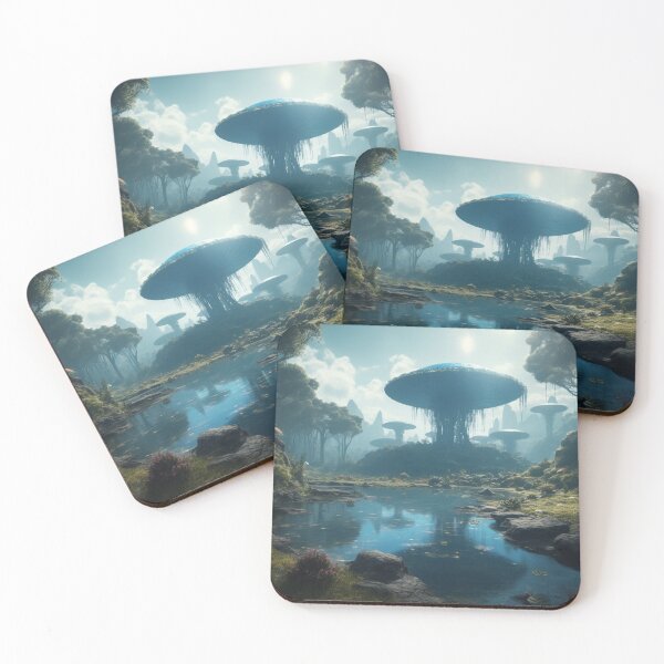 Item preview, Venture into the Alien Wilderness with Mystical Marshland, A Unique Mushroom Forest Artwork designed and sold by stateofhuman.