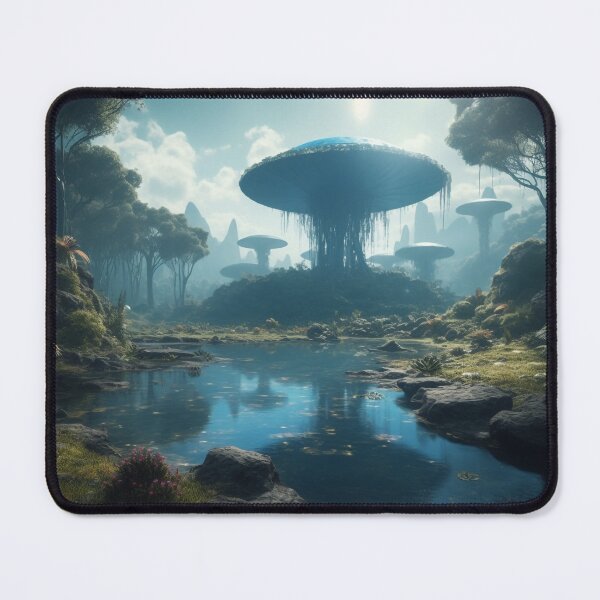 Item preview, Venture into the Alien Wilderness with Mystical Marshland, A Unique Mushroom Forest Artwork designed and sold by stateofhuman.