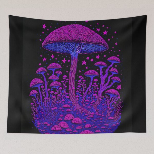 Item preview, UV lights sketch mushroom design designed and sold by ZenStickConcept.