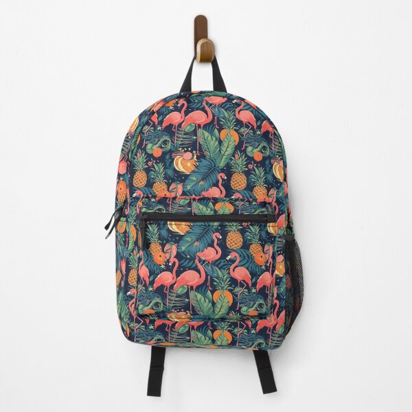 Item preview, seamless pattern of flamingos and pineapples, vibrant colors designed and sold by Artistry Studio.