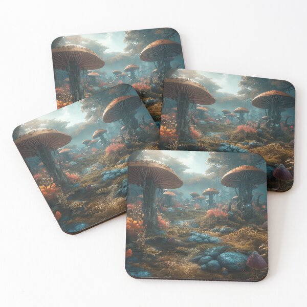 Item preview, Stunning UHD Print of a Fantasy Mushroom Forest - 20" x 16" Wall Art designed and sold by stateofhuman.