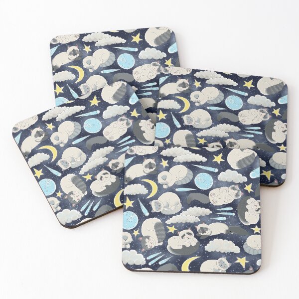 Item preview, Sleeping Celestial Ragdolls Seamless Pattern - Starry Sky designed and sold by EcoElsa.