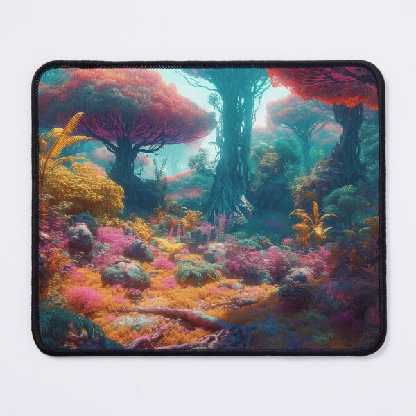 Item preview, Vibrantly Colored Alien Forest - Hyper-realistic Digital Art Inspired by Intricate Underwater Worlds designed and sold by stateofhuman.