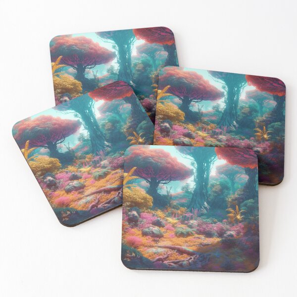 Item preview, Vibrantly Colored Alien Forest - Hyper-realistic Digital Art Inspired by Intricate Underwater Worlds designed and sold by stateofhuman.