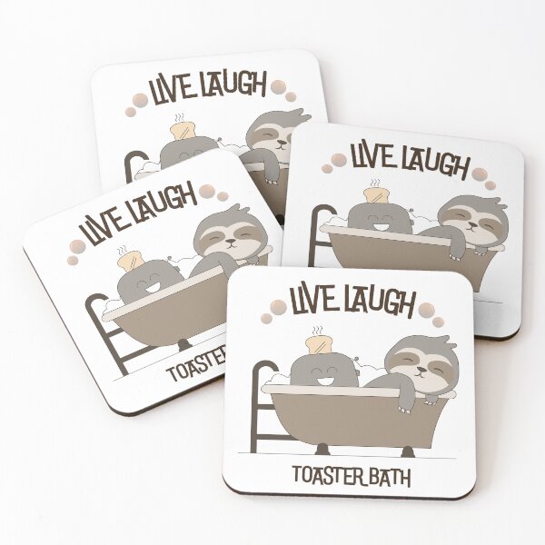 Item preview, Funny toaster and sloth in bathtub designed and sold by ArtDesign by KBK.