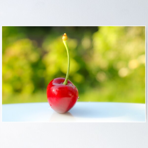 Item preview, Red cherry with green stalk designed and sold by karavelikov.