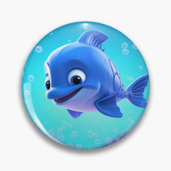 Item preview, small animated baby dolphin in the depths of the blue sea designed and sold by DigitalPixelize.