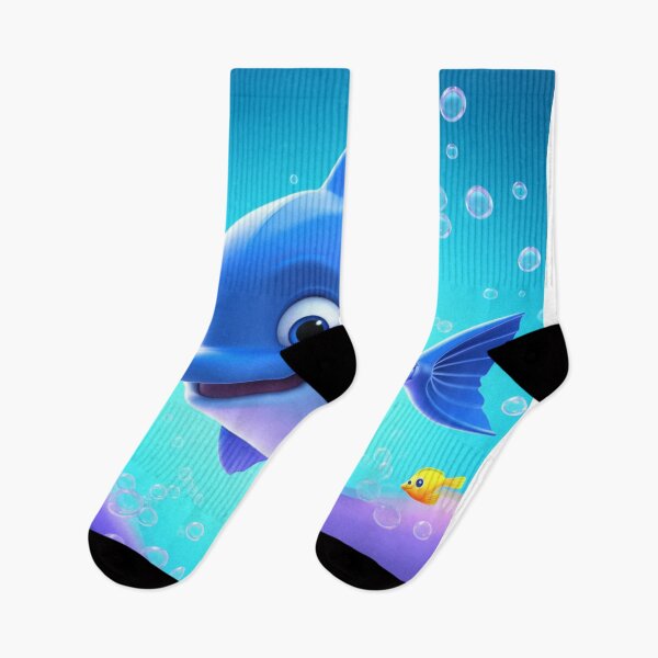 Item preview, small animated baby dolphin in the depths of the blue sea designed and sold by DigitalPixelize.