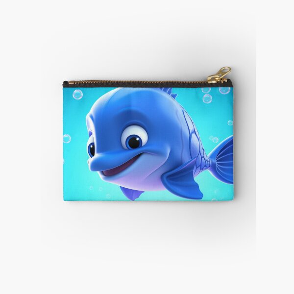 Item preview, small animated baby dolphin in the depths of the blue sea designed and sold by DigitalPixelize.