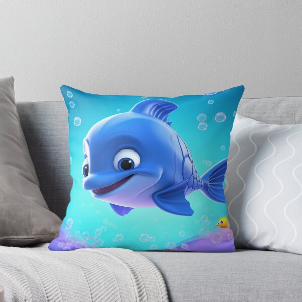 Item preview, small animated baby dolphin in the depths of the blue sea designed and sold by DigitalPixelize.