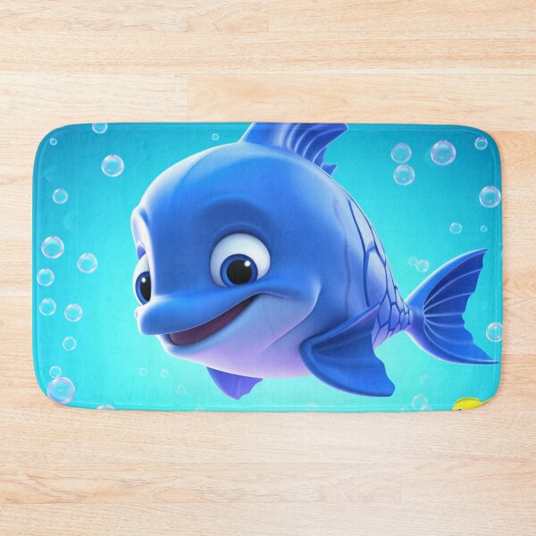Item preview, small animated baby dolphin in the depths of the blue sea designed and sold by DigitalPixelize.